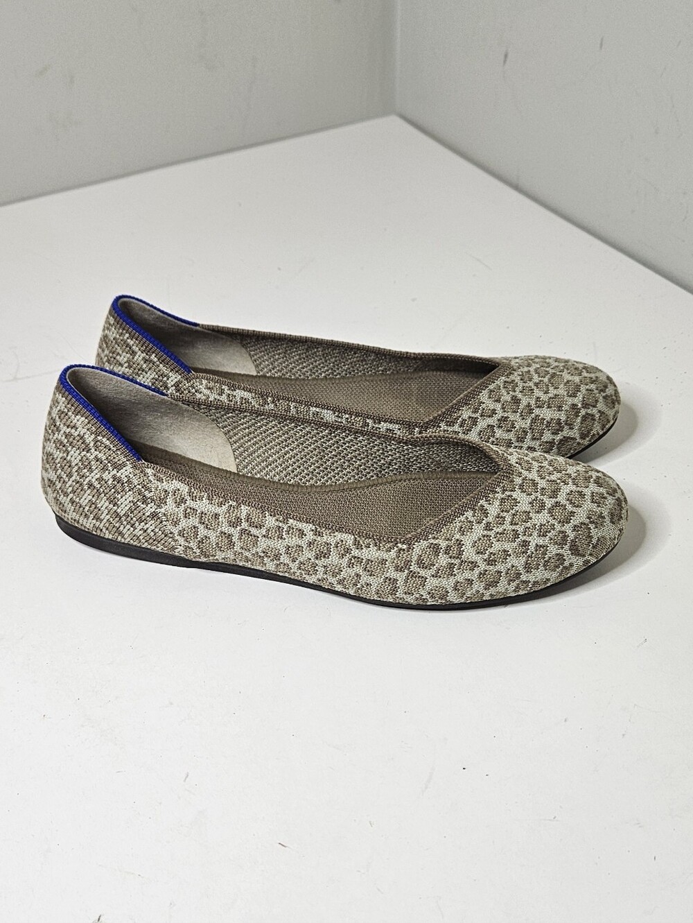 Rothy's Flat Driftwood Spot Women's 7.5 Leopard Round Toe Ballet Flats